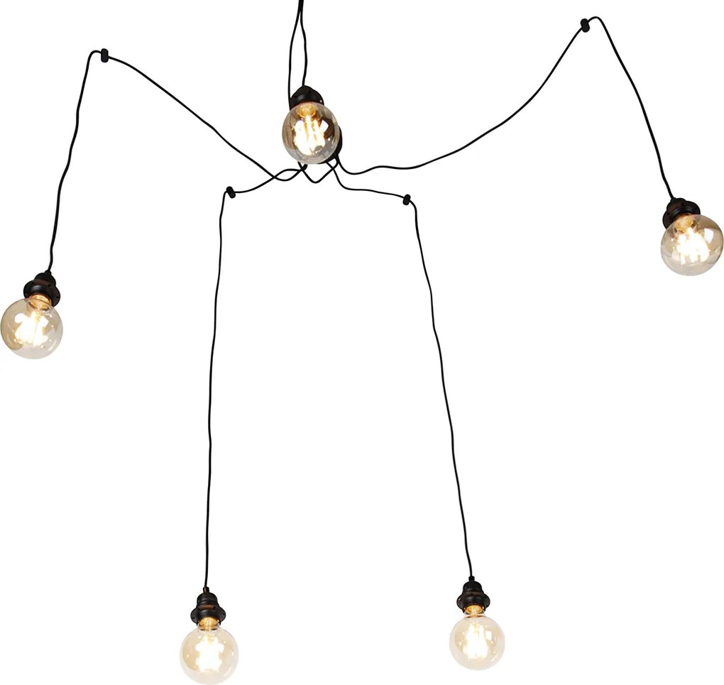 Inteligentna lampa wisząca czarna 5-punktowa z Wifi G95 - Cava