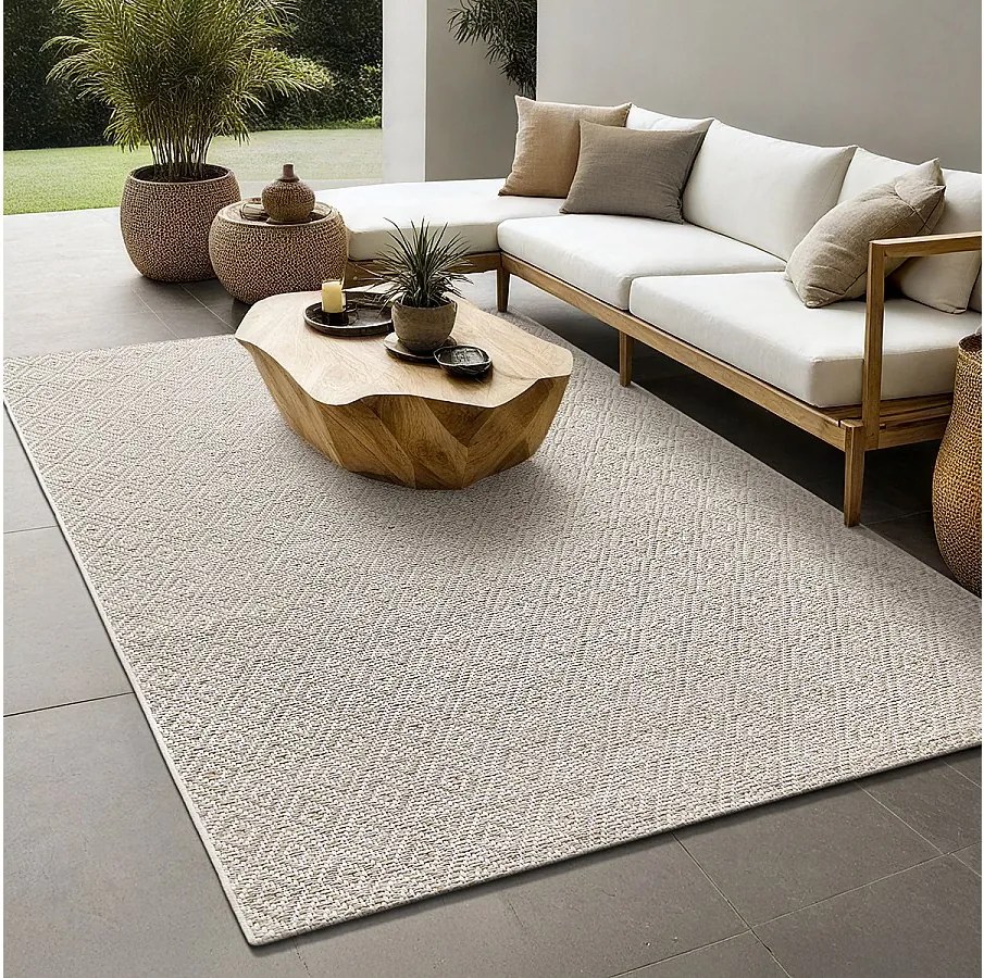 Dywan Maldive zewnętrzny boho diament, brązowy, 120 x 170 cm