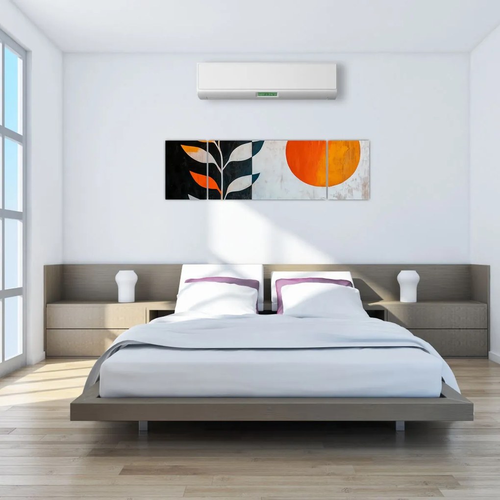 Obraz - Abstrakcja rośliny i słońca (170x50 cm)