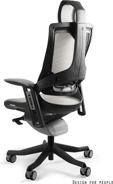 Fotel ergonomiczny Wau 2, zgodny z normą BHP, czarno - szary