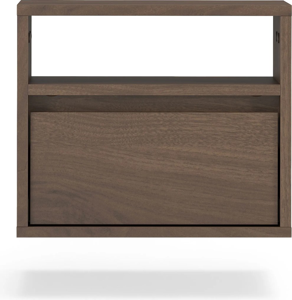 Szafka nocna Zolia 40 cm z szufladą wisząca - orzech elegant