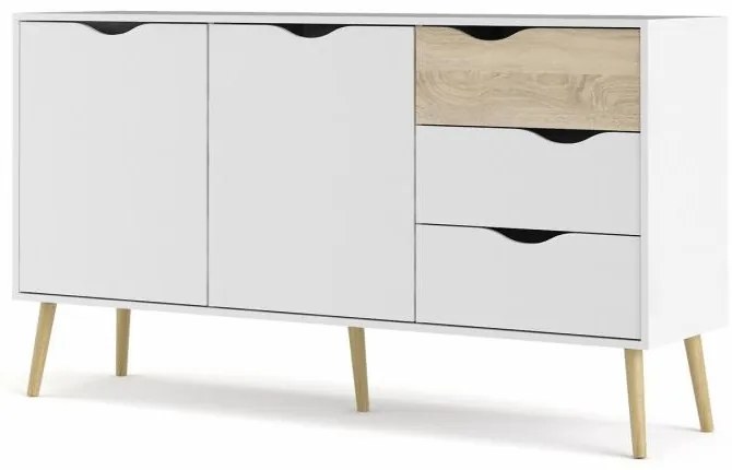 Biała komoda OSLO 75381 z 3 szufladami