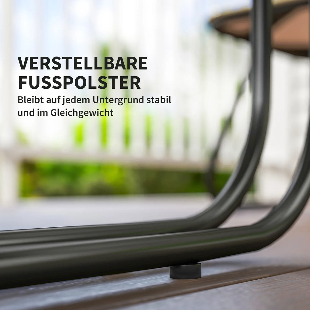 Komplet wypoczynkowy z Polyrattanu Outsunny: sofa + fotele + stolik z poduszkami, odporny na warunki atmosferyczne, 116 x 60 x 69 cm, Brązowy+Ciemnoszary