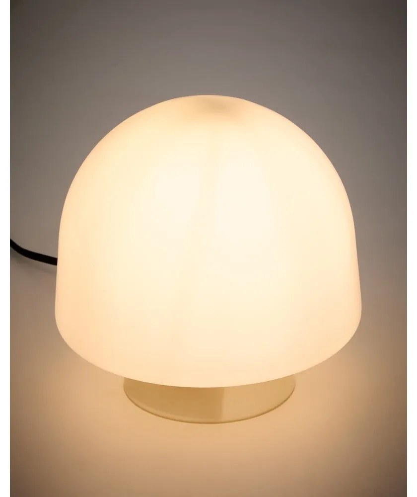 Szarobeżowa lampa stołowa ze szklanym kloszem (wysokość 20 cm) Reig – Kave Home