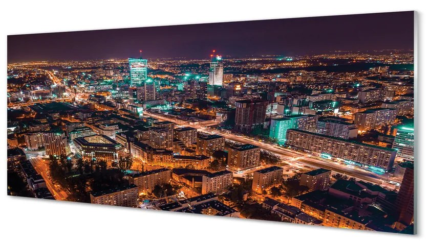 Obraz akrylowy Warszawa Miasto noc panorama