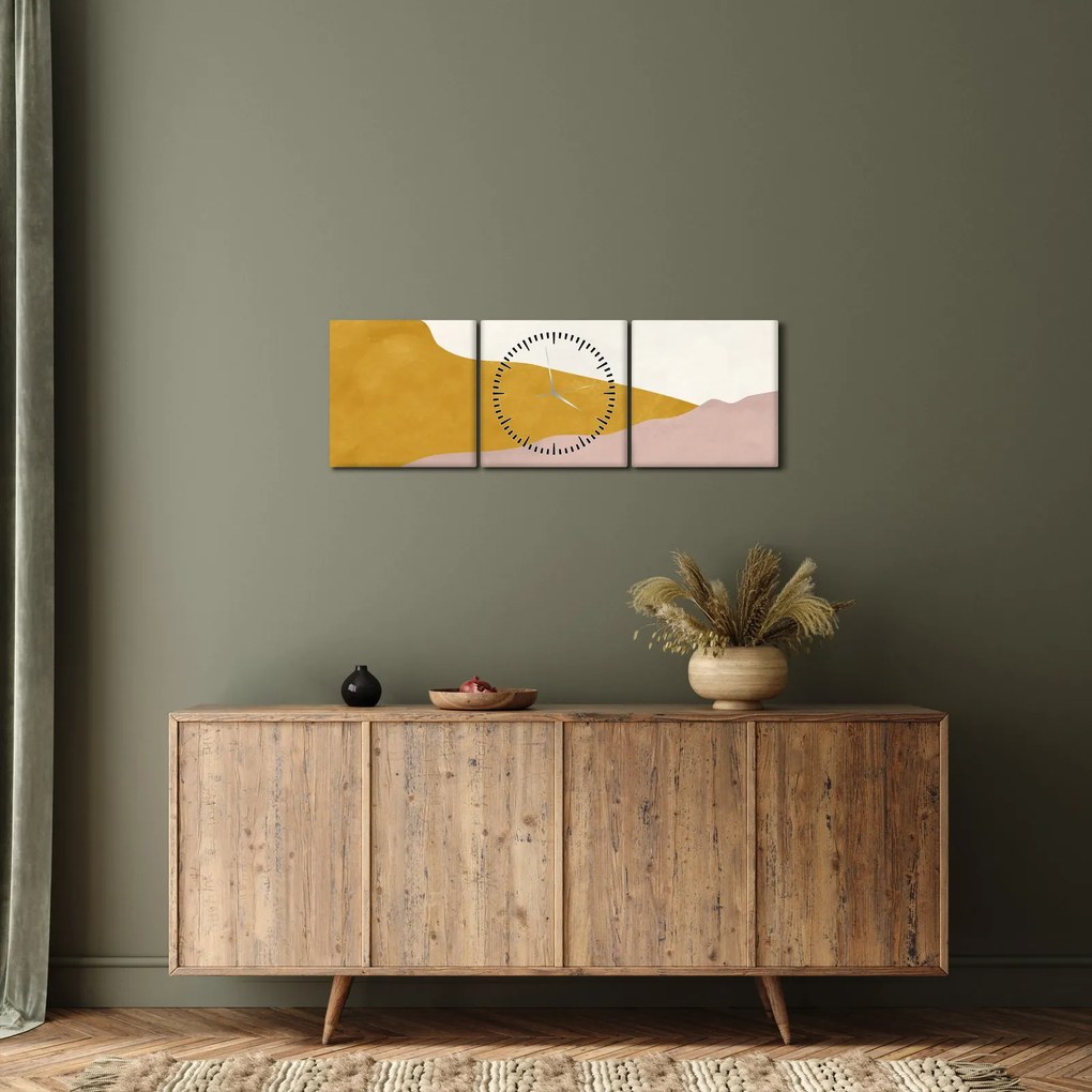 Obraz - Góry akwarelowe N⁰3 (z zegarem) (90x30 cm)