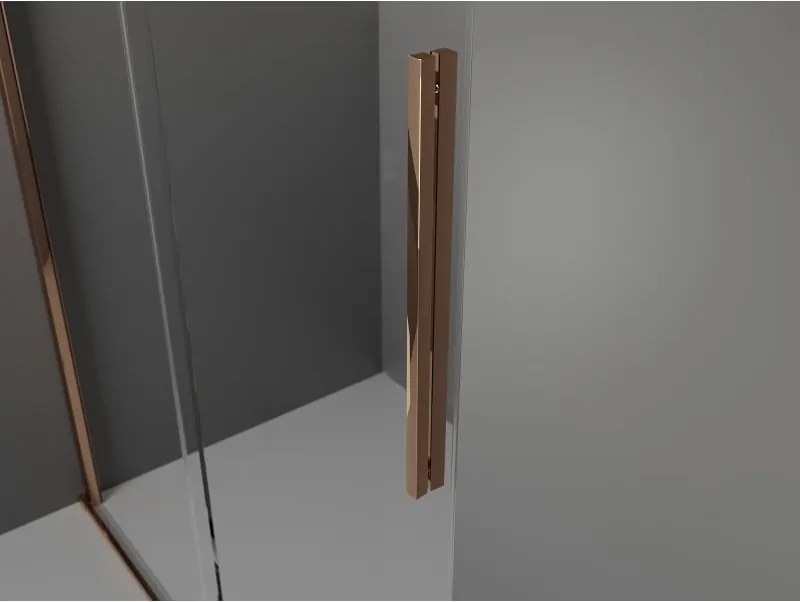 Mexen Velar ścianka prysznicowa rozsuwana Walk-in 120 x 200 cm, szron 8 mm, różowe złoto - 871-120-000-33-60