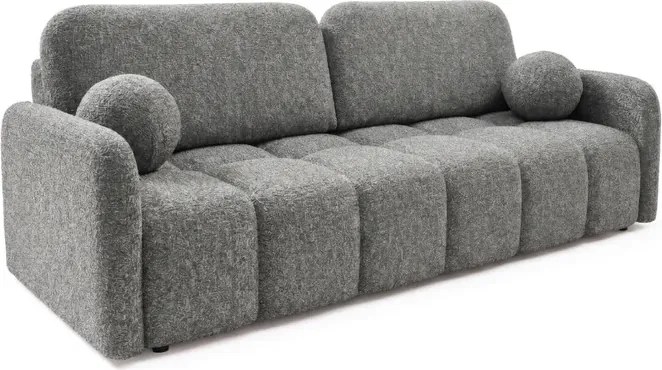 Sofa ZEN Rozkładana Dwuosobowa Ciemnoszara Boucle Japandi