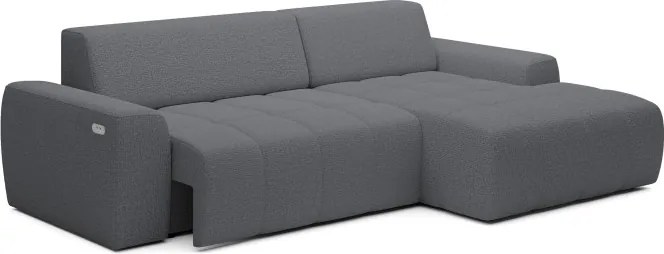 Narożnik SAVIO Prawostronny z Elektryczną Regulacją wolnostojący tkanina KANSAS 15 Szary WERSAL