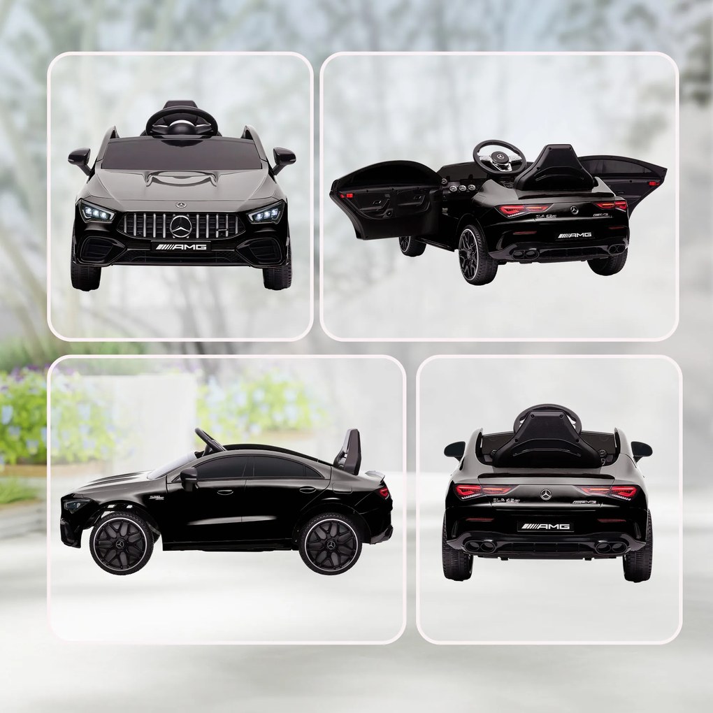 AIYAPLAY Dziecięcy pojazd elektryczny, zdalnie sterowany, z kółkami treningowymi, LED, klaksonem, dla dzieci 3-6 lat, Czarny