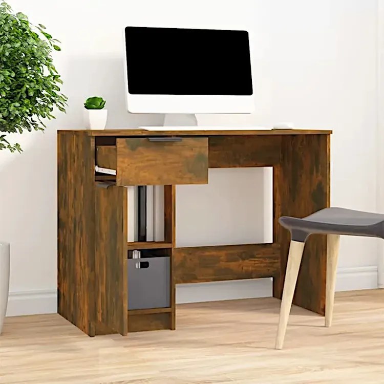 Minimalistyczne biurko w kolorze przydymionego dębu F9-P59