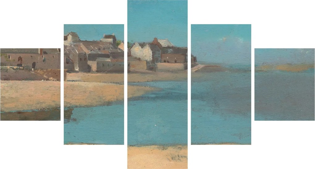 Obraz - Odilon Redon, Village by the Sea in Brittany, reprodukcje (125x70 cm)