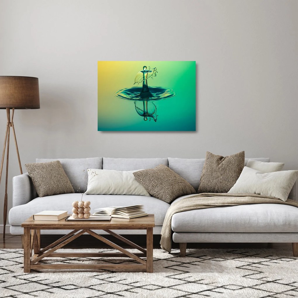 Obraz na szkle - kropla wody (70x50 cm)