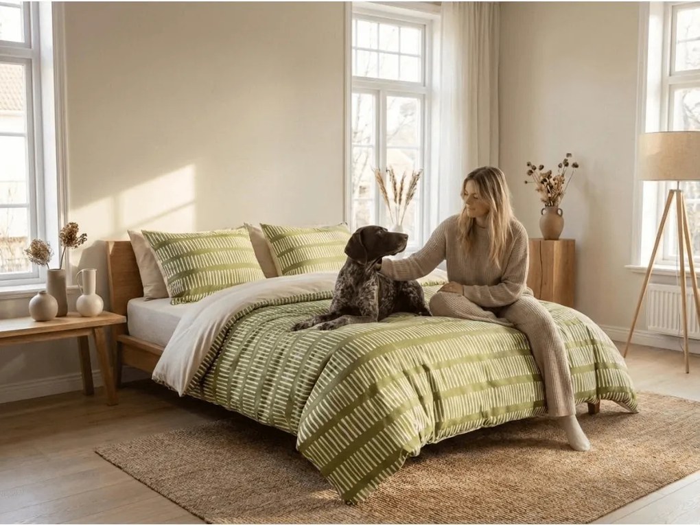 PrzytulneMieszkanie.pl PrzytulneMieszkanie.pl Pościel z mikroflanelu GREENSORY zielona Rozmiar pościeli: 70 x 90 cm | 140 x 220 cm