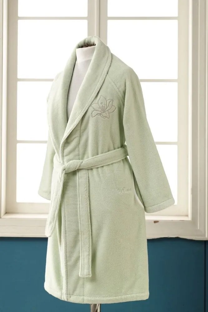 Krótki damski szlafrok LILIUM M Pistacjowy