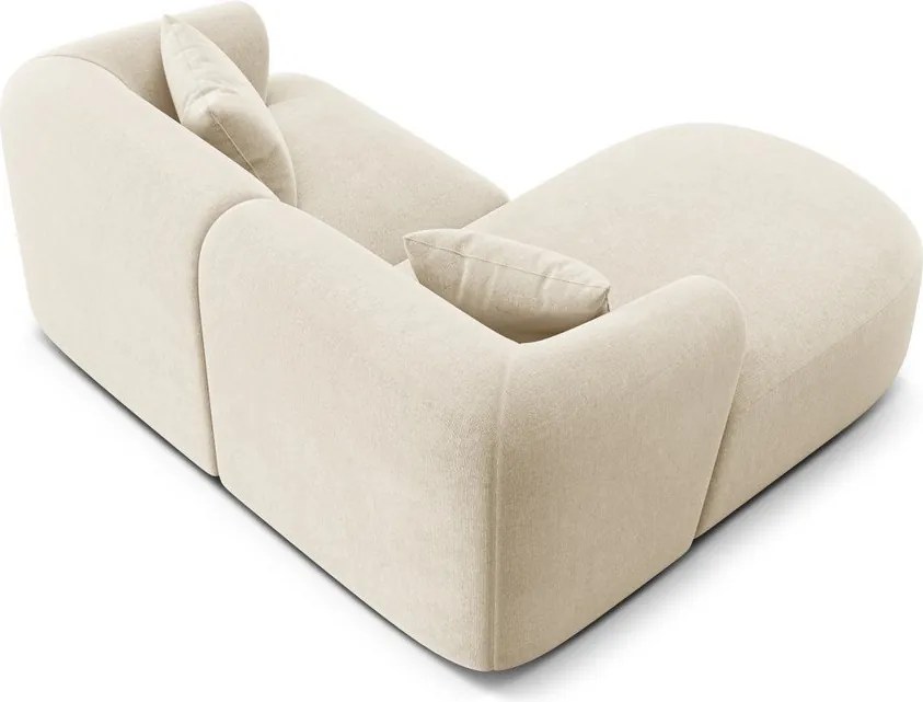 Beżowy aksamitny narożnik (lewostronny/z szezlongiem) Campi – Cosmopolitan Design