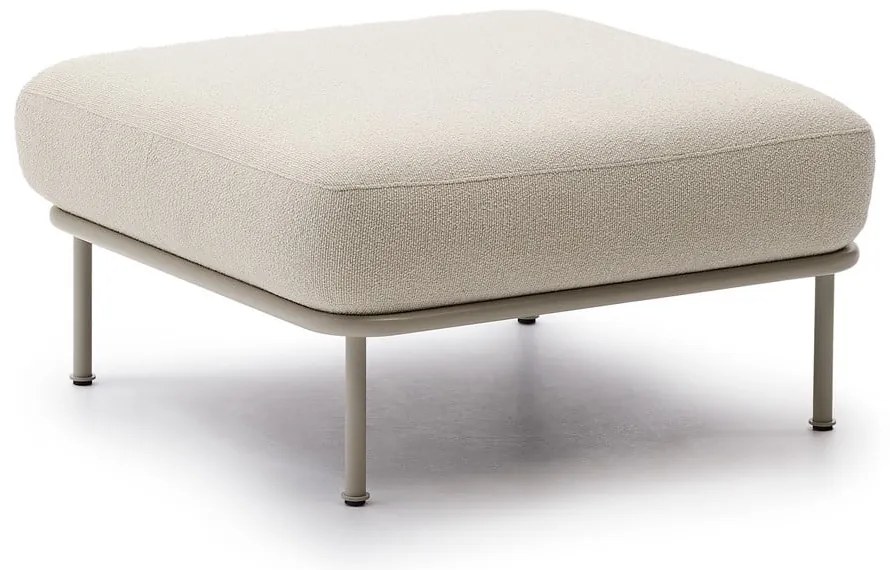 Beżowy podnóżek z materiału bouclé Aurum – Kave Home