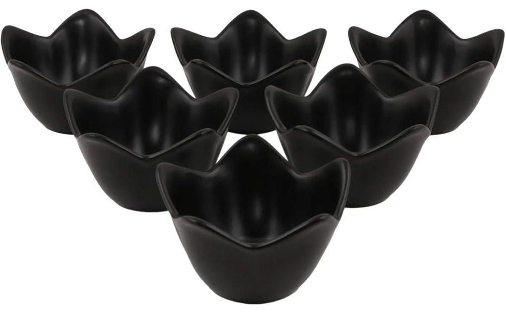 Zestaw 6 misek ceramicznych Lotus 11,8 cm, czarny