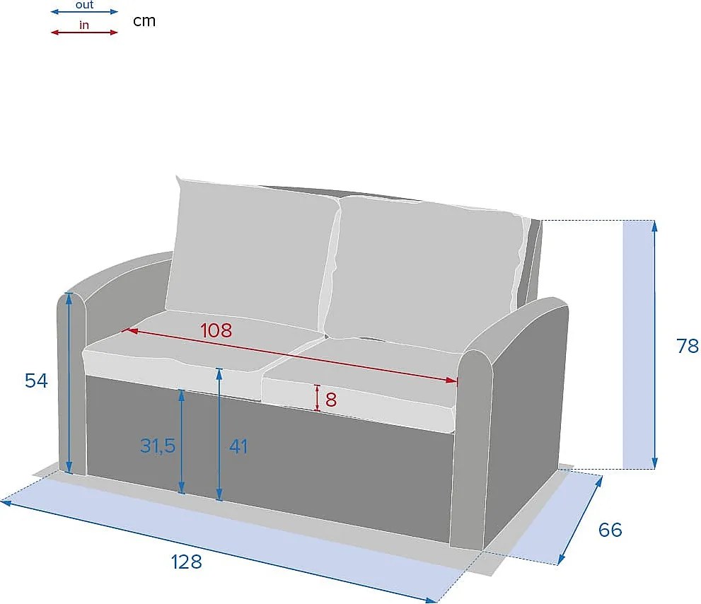 Zestaw rattanowy SANTORINI dla 5 osób (brązowy)