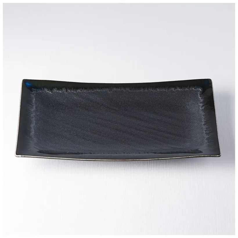 Ciemnoniebieski ceramiczny talerz MIJ Matt, 33x19 cm