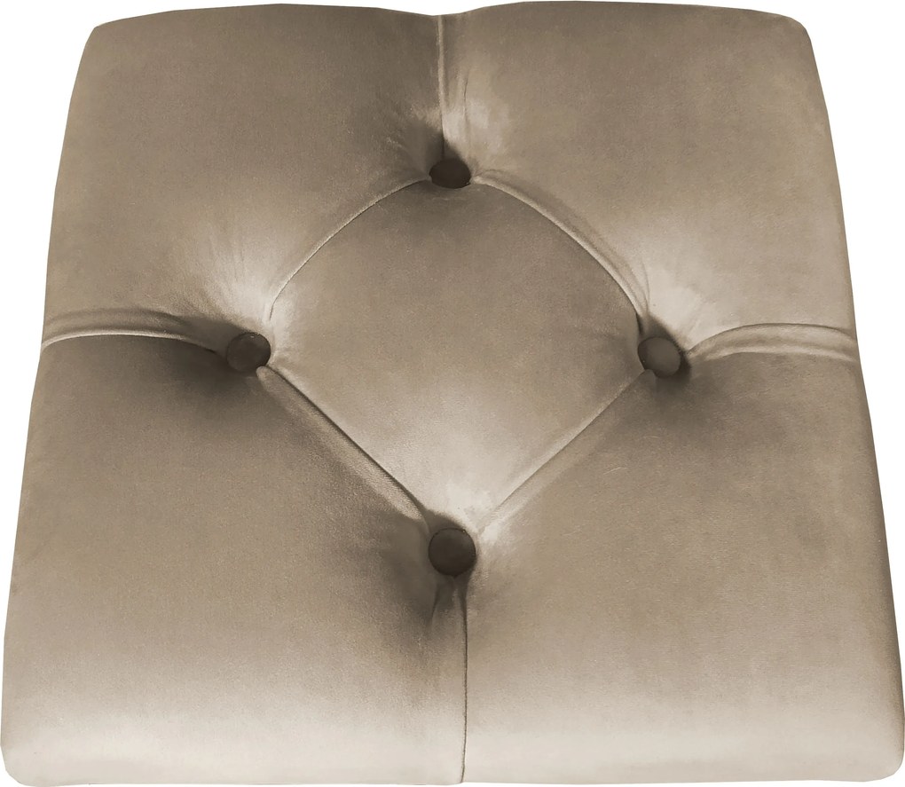 Pufa CHESTERFIELD tkanina Welur loft ławka podnóżek metal : Kolor Stelaża - Czarny , Kolor tkaniny - VELVET - MG09, Typ tkaniny - Velvet