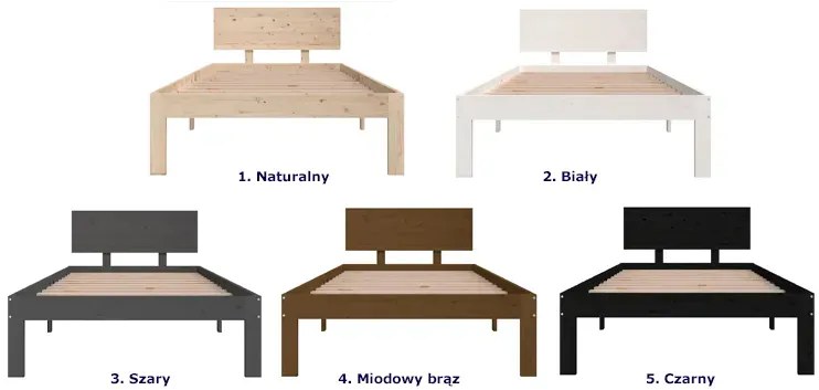 Czarne sosnowe łóżko jednoosobowe 90x200 S0-F96