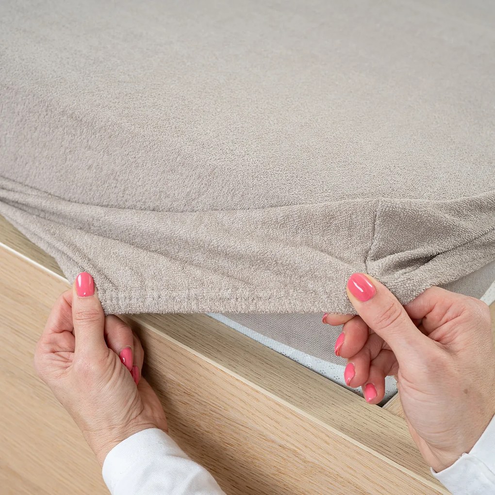 4Home prześcieradło frotte szary, 180 x 200 cm, 180 x 200 cm