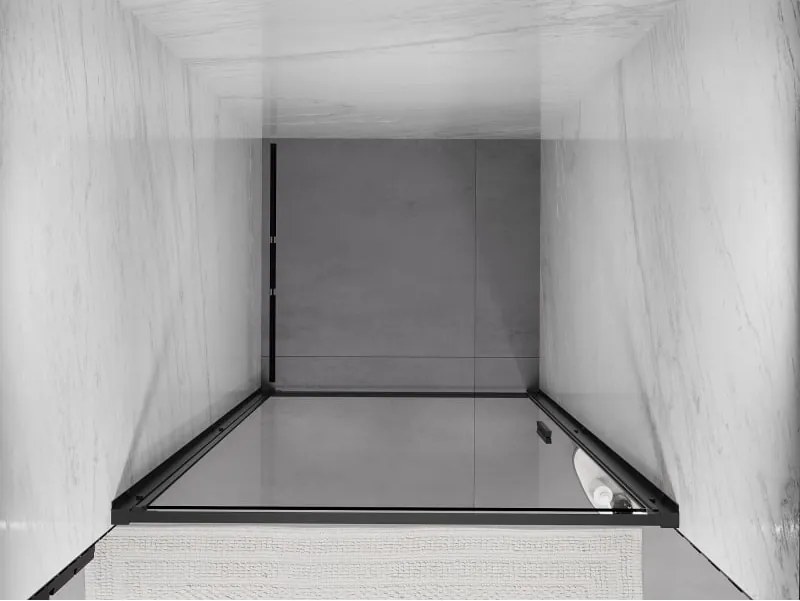 Mexen Exo drzwi prysznicowe uchylne 85 cm, transparent, czarne - 817-085-000-70-00