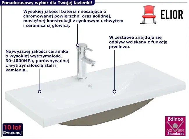 Ceramiczna umywalka wpuszczana w blat z baterią Area 7X