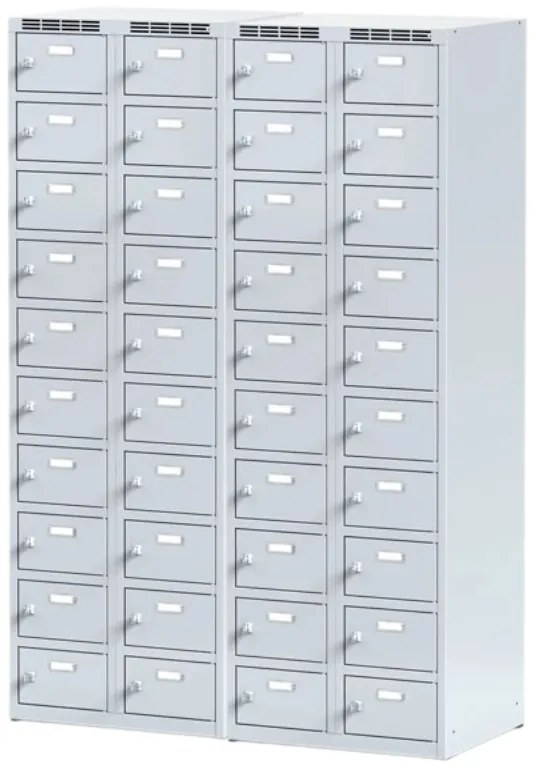 Szafka skrytkowa S6, 20 schowków, 1800 x 600 x 500 mm, zamek cylindryczny, drzwi ciemnoszare