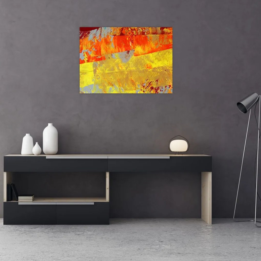 Obraz na szkle abstrakcji - malarstwo (70x50 cm)