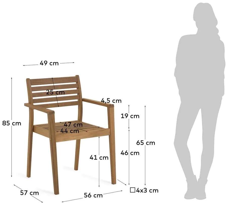 Drewniane krzesło ogrodowe w naturalnym kolorze Hanzel – Kave Home