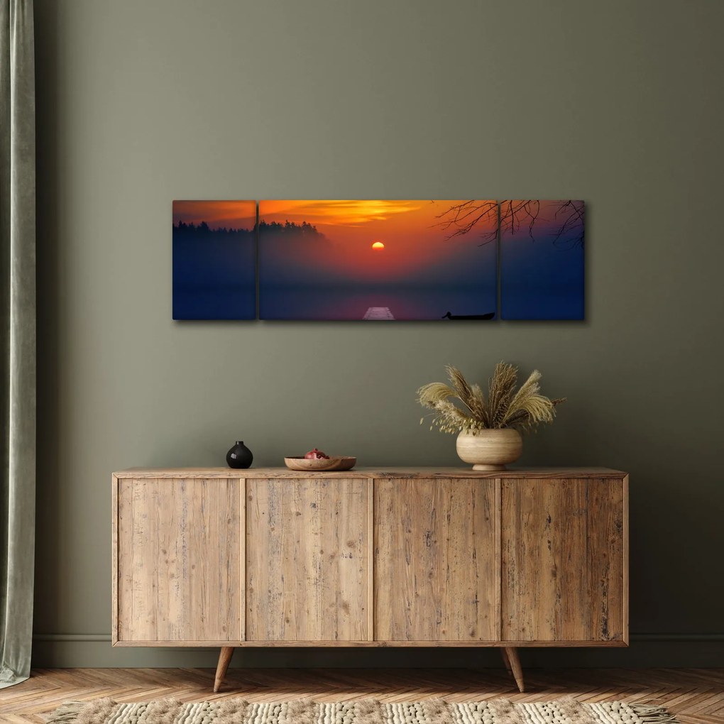 Obraz mostu o zachodzie słońca (170x50 cm)