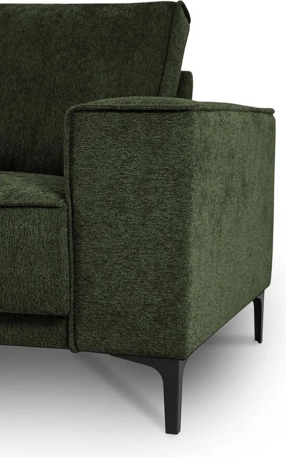 Zielony narożnik z tkaniny szenilowej (lewostronny/z szezlongiem) Copenhagen – Scandic