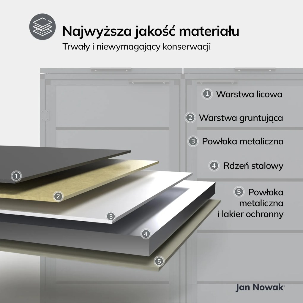 Zabudowa śmietnikowa 240L dwukomorowa, antracyt