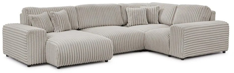 Jasnoszary sztruksowy narożnik (prawostronny/w kształcie litery U) Justin – Ropez