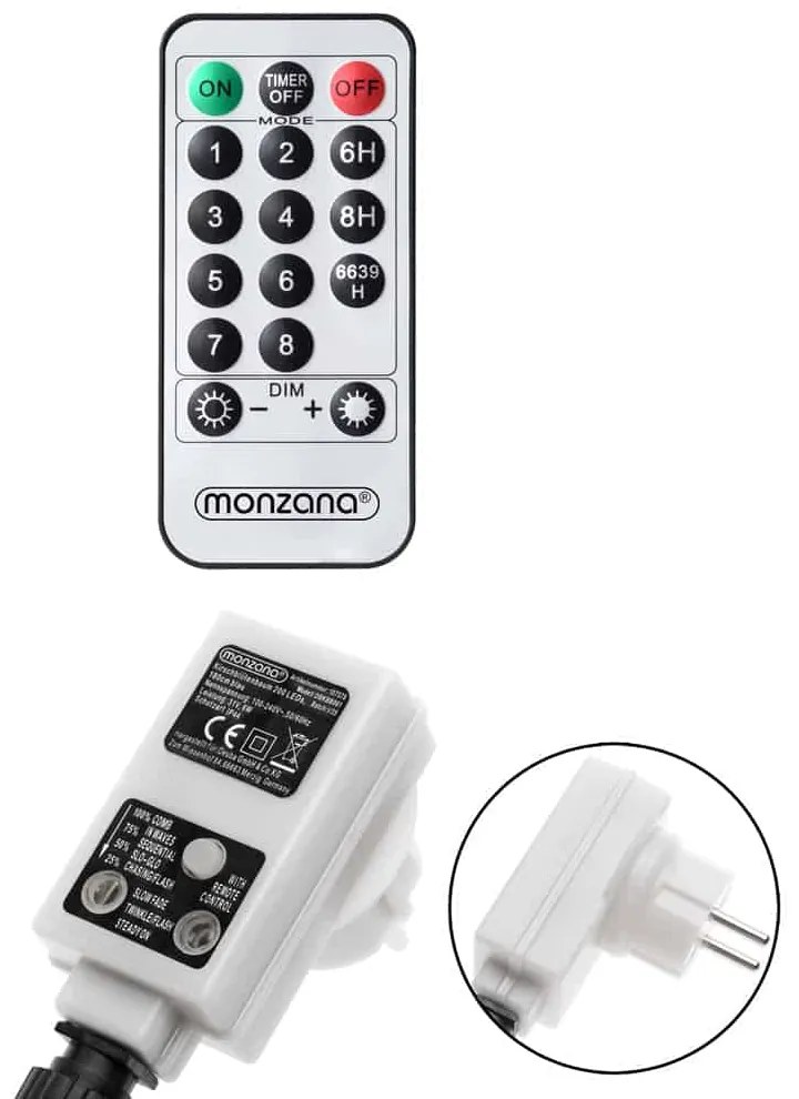 Świecące drzewo CHERRY do wnętrz i na zewnątrz, 180cm, zimna biel Monzana