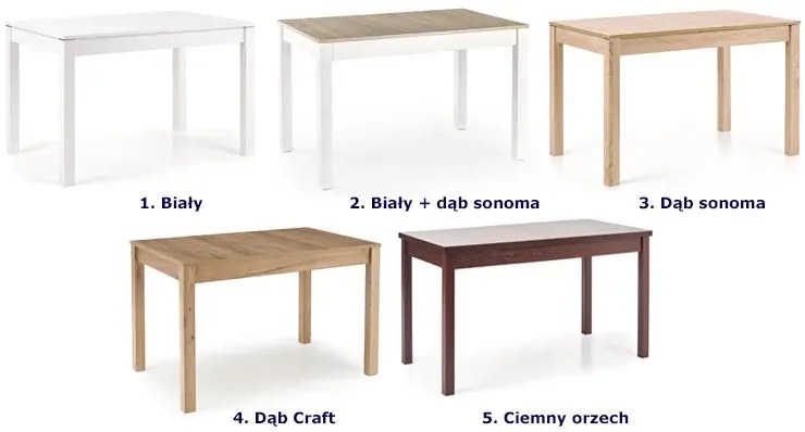 Stół rozkładany - dąb sonoma+biały L6-R53