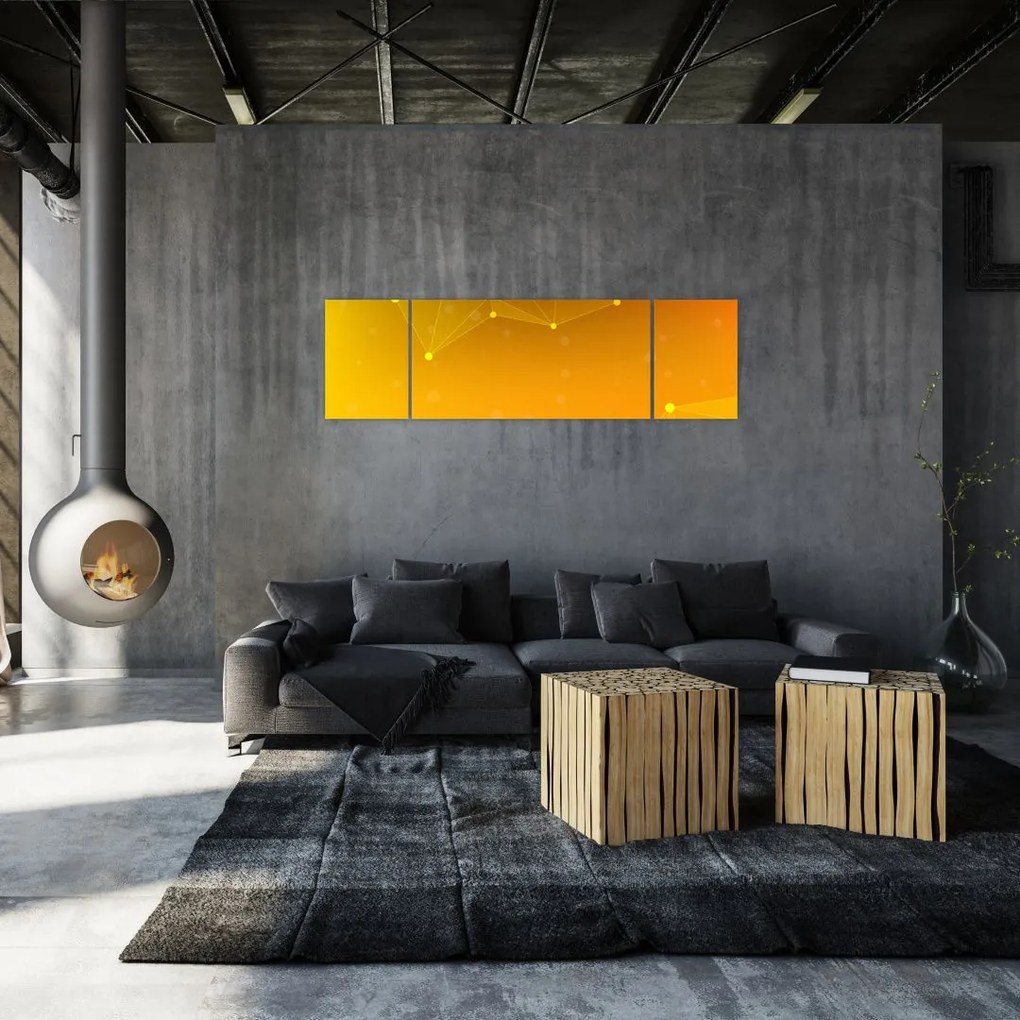 Abstrakcyjny żółty obraz (170x50 cm)