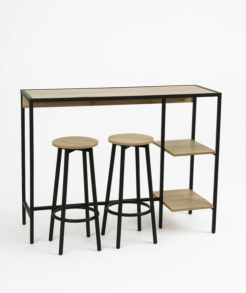 Set Bar Mesa Alta + 2 Taburetes Loku