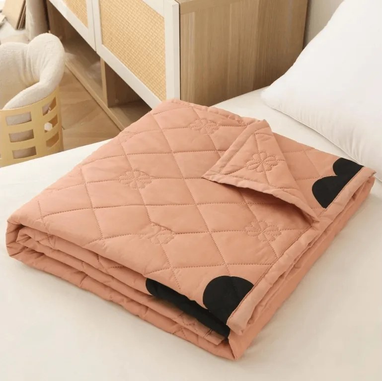 Letnia kołdra HEARTIX 140x200 cm, pomarańczowa