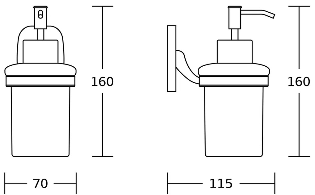 AQUALINE RB119 Rumba Dozownik mydła 160 ml, szkło mleczne