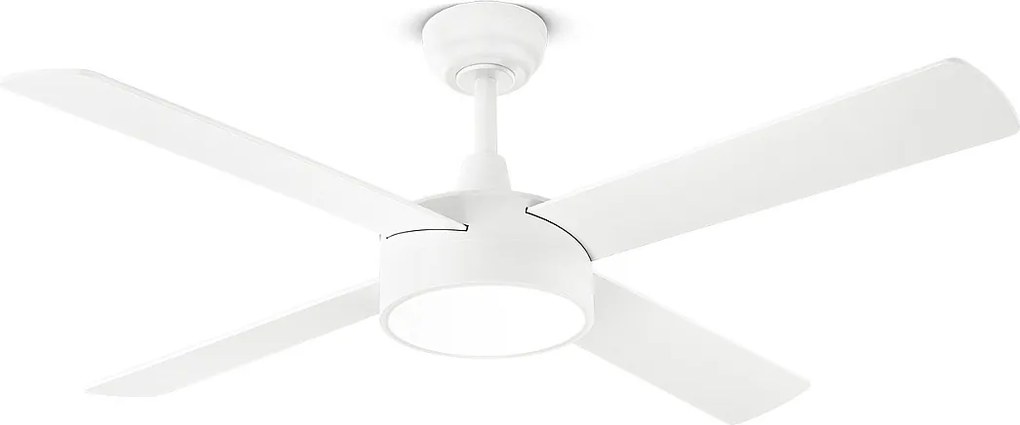 Wentylator sufitowy Perenz 7181 B CT biały z oświetleniem – Ø 132 cm, 4 łopatki, 6 prędkości, silnik prądu stałego 40 W, cichy