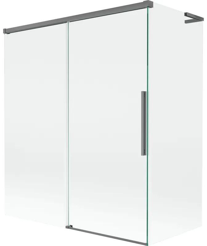 Mexen Rox L parawan nawannowy 2-skrzydłowy rozsuwany 140 + 70 x 150 cm, transparent, gun metal - 8C9L-140-070-95-00