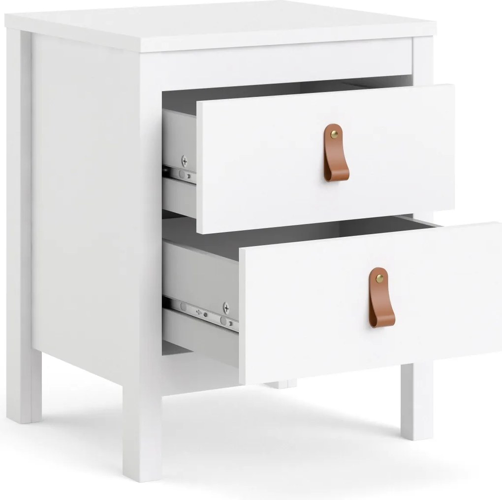 Biała szafka nocna z szufladami Madrid
