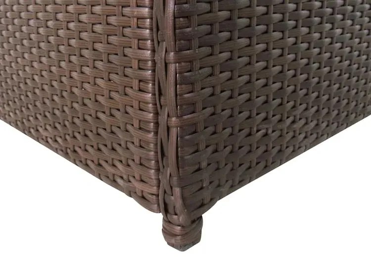 Brązowa prostokątna skrzynia ogrodowa z rattanu K2-H69