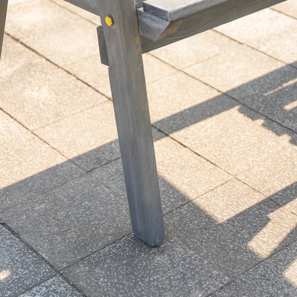 Outsunny Ławka Ogrodowa ze Stołem Lite Drewno z Otworem na Parasol Brązowa | Aosom PL