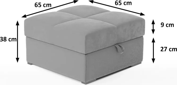 PROMOCJA Granatowy taboret ZENOVA z miejscem na przechowywanie 65x65 cm II. klasa jakości