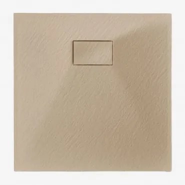 Kwadratowy, Antypoślizgowy I Ultracienki Brodzik Z Żywicy Smc Soho Marrón Arena Claro & 70 X 70 Cm - Sklum