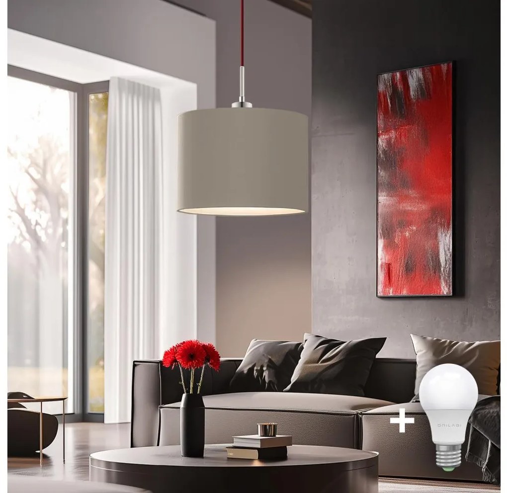 Eglo - LED Lampa wisząca TUNJA 1xE27/60W/230V taupe